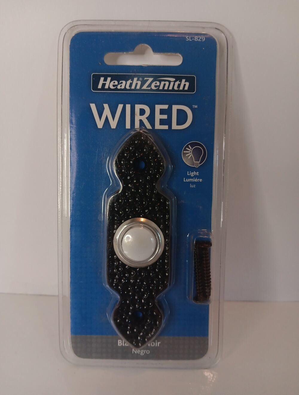 Heath Zenith Black Plastic Wired Pushbutton Doorbell